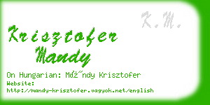 krisztofer mandy business card